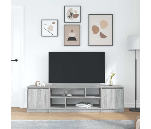 Mueble de TV Sonoma gris 188,5x41x50 cm madera de ingeniería