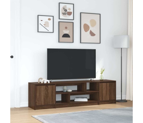 Mueble de TV roble marrón 188,5x41x50 cm madera de ingeniería