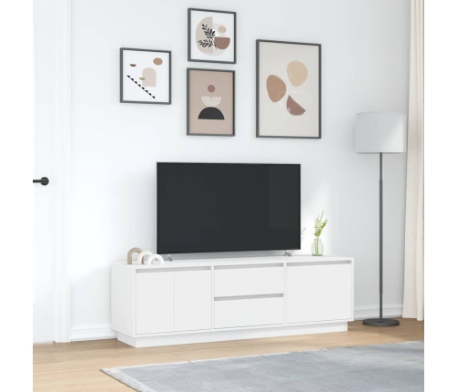 Mueble de TV con luces LED blanco 160,5x41x50 cm