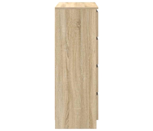 Aparador roble Sonoma 80x35x99 cm madera de ingeniería