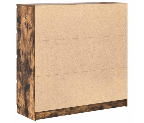 Aparador roble ahumado 100x35x99 cm madera de ingeniería