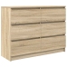 Aparador de madera contrachapada roble sonoma 100x35x76 cm