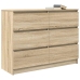 Aparador de madera contrachapada roble sonoma 100x35x76 cm