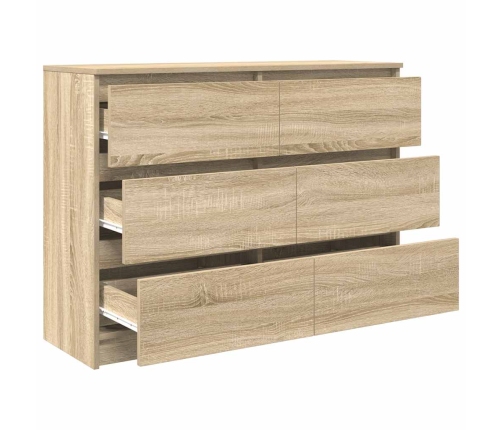 Aparador de madera contrachapada roble sonoma 100x35x76 cm