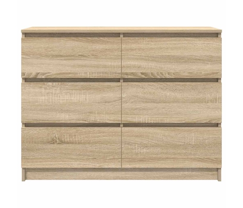 Aparador de madera contrachapada roble sonoma 100x35x76 cm