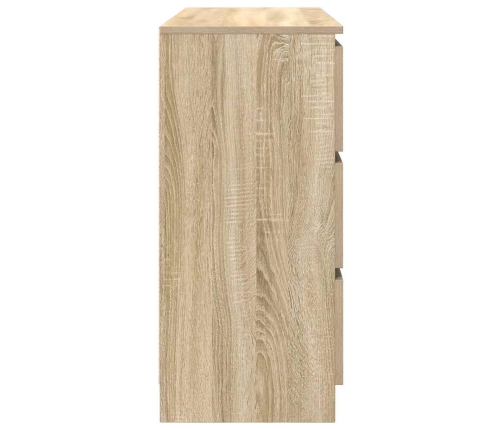 Aparador de madera contrachapada roble sonoma 100x35x76 cm