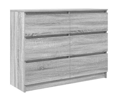 Aparador de madera de ingeniería gris sonoma 100x35x76 cm