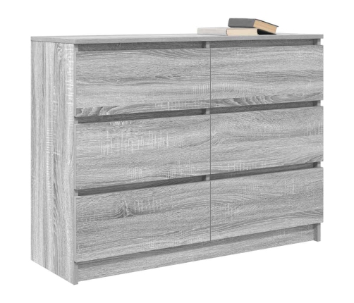 Aparador de madera de ingeniería gris sonoma 100x35x76 cm