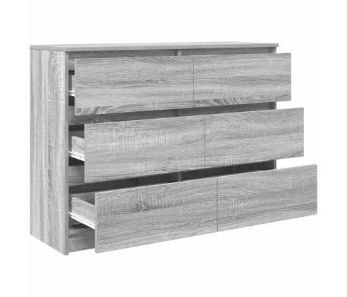 Aparador de madera de ingeniería gris sonoma 100x35x76 cm