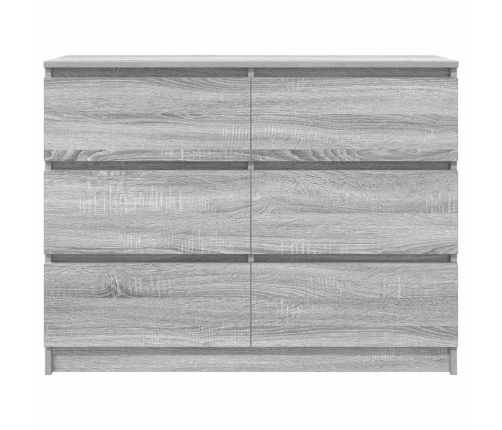 Aparador de madera de ingeniería gris sonoma 100x35x76 cm