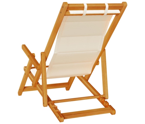 Silla de playa plegable con reposabrazos crema