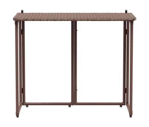 Mesa de jardín plegable marrón 90x51x75 cm ratán sintético