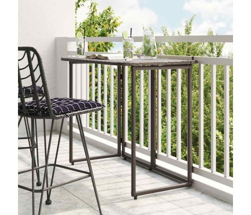 Mesa de jardín plegable marrón 90x51x75 cm ratán sintético