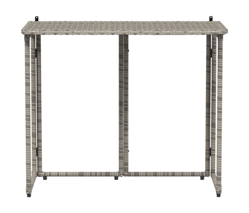 Mesa de jardín plegable gris 90x51x75 cm ratán sintético