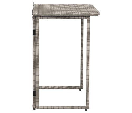 Mesa de jardín plegable gris 90x51x75 cm ratán sintético