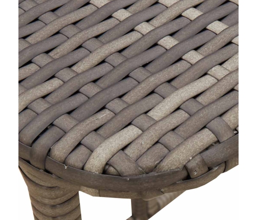 Mesa de jardín plegable gris 90x51x75 cm ratán sintético