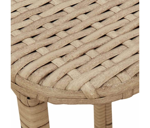 Mesa de jardín plegable ratán sintético beige 90x51x75 cm