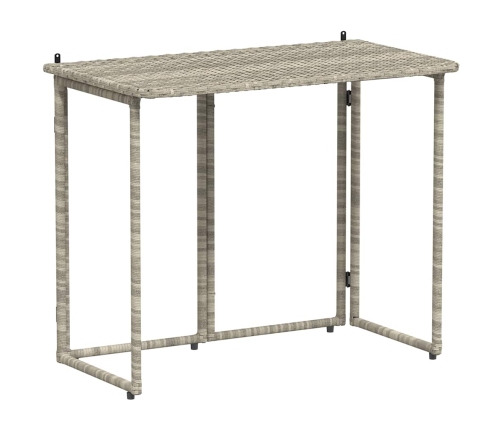 Mesa de jardín plegable gris claro 90x51x75 cm ratán sintético