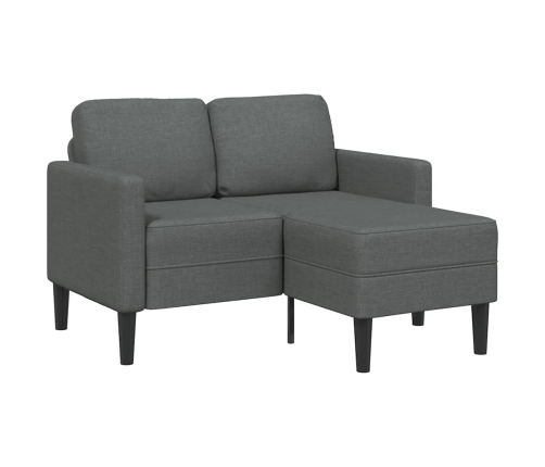 Sofá de 2 plazas con chaise longue en forma L gris oscuro 125cm