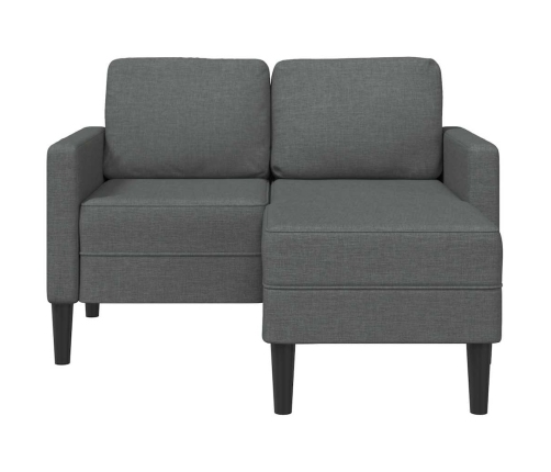 Sofá de 2 plazas con chaise longue en forma L gris oscuro 125cm