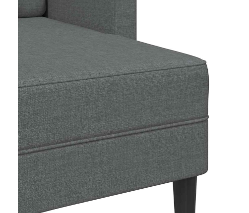 Sofá de 2 plazas con chaise longue en forma L gris oscuro 125cm