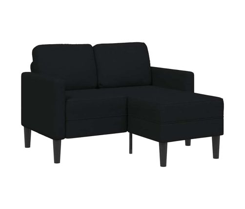 Sofá de 2 plazas con chaise longue en forma L negra 125cm