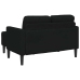 Sofá de 2 plazas con chaise longue en forma L negra 125cm
