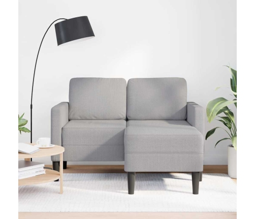 Sofá de 2 plazas con chaise longue en forma L gris nube 125 cm