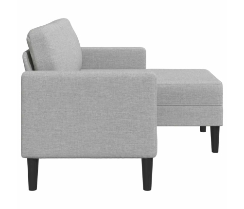 Sofá de 2 plazas con chaise longue en forma L gris nube 125 cm