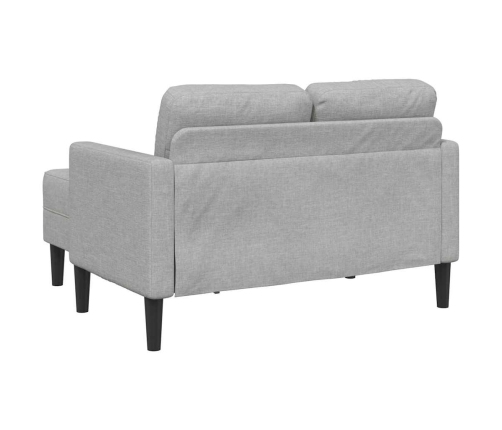 Sofá de 2 plazas con chaise longue en forma L gris nube 125 cm