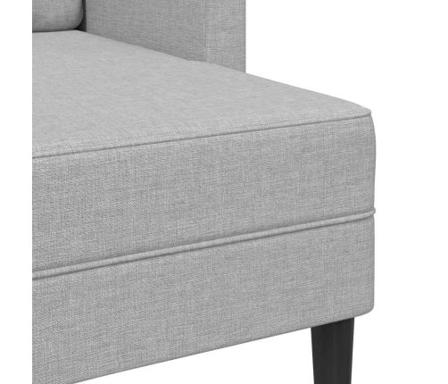 Sofá de 2 plazas con chaise longue en forma L gris nube 125 cm