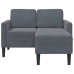 Sofá de 2 plazas con chaise longue en forma L gris oscuro 125cm