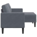Sofá de 2 plazas con chaise longue en forma L gris oscuro 125cm