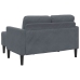 Sofá de 2 plazas con chaise longue en forma L gris oscuro 125cm