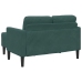 Sofá de 2 plazas con chaise longue forma L verde oscuro 125 cm