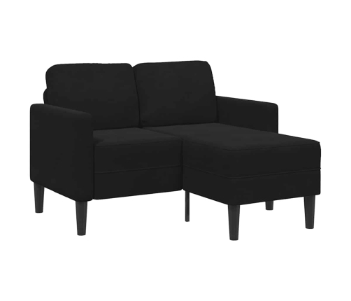 Sofá de 2 plazas con chaise longue en forma de L negro 125 cm