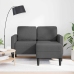 Sofá de 2 plazas con chaise longue en forma L gris oscuro 125cm