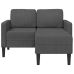 Sofá de 2 plazas con chaise longue en forma L gris oscuro 125cm