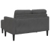 Sofá de 2 plazas con chaise longue en forma L gris oscuro 125cm