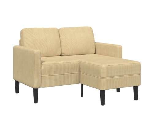 Sofá de 2 plazas con chaise longue en forma L verde gris 125 cm