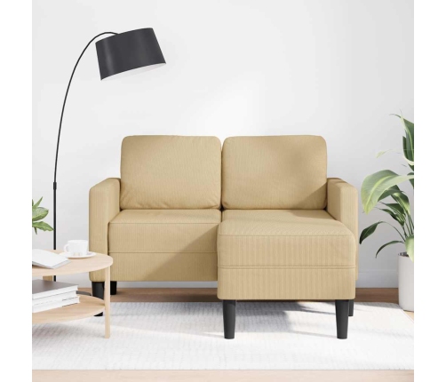 Sofá de 2 plazas con chaise longue en forma L verde gris 125 cm