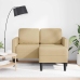 Sofá de 2 plazas con chaise longue en forma L verde gris 125 cm