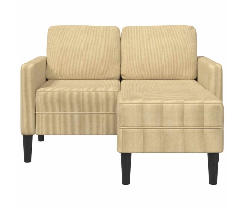 Sofá de 2 plazas con chaise longue en forma L verde gris 125 cm