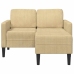 Sofá de 2 plazas con chaise longue en forma L verde gris 125 cm