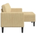 Sofá de 2 plazas con chaise longue en forma L verde gris 125 cm