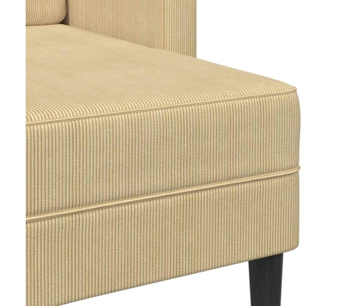 Sofá de 2 plazas con chaise longue en forma L verde gris 125 cm