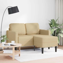 Sofá de 2 plazas con chaise longue en forma L verde gris 125 cm