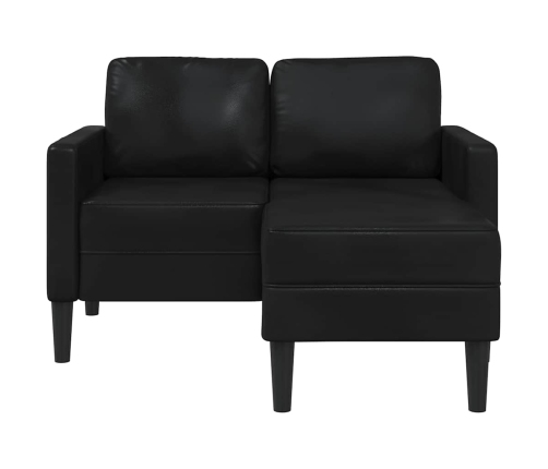 Sofá 2 plazas con chaise longue en forma de L negro 125 cm