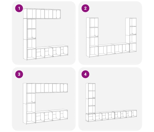 Estantería para libros 3 uds madera vieja madera de ingeniería