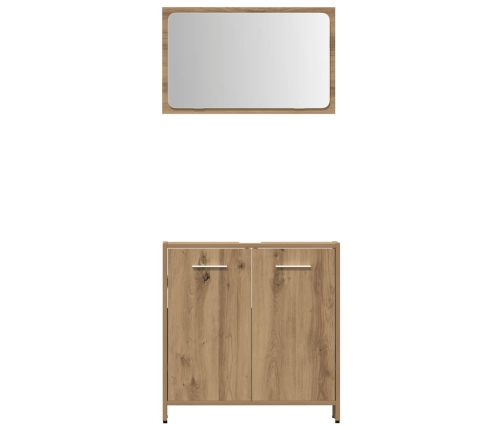 Juego de muebles baño 4 piezas madera ingeniería roble artisan